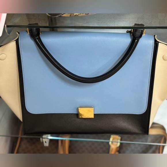 Celine Colorblock Leather Top Handle Bag Authentic - Picture 15 of 15